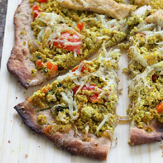 Hemp Tofu Scramble Breakfast Pizza