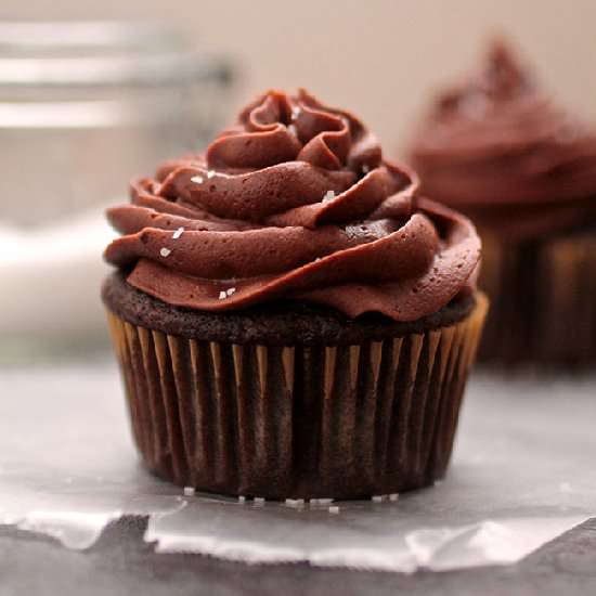 Salted Chocolate Stout Cupcakes
