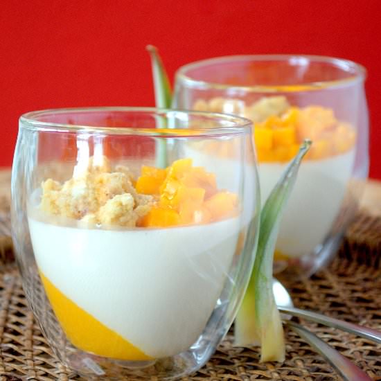 Coconut Panna Cotta with Mango