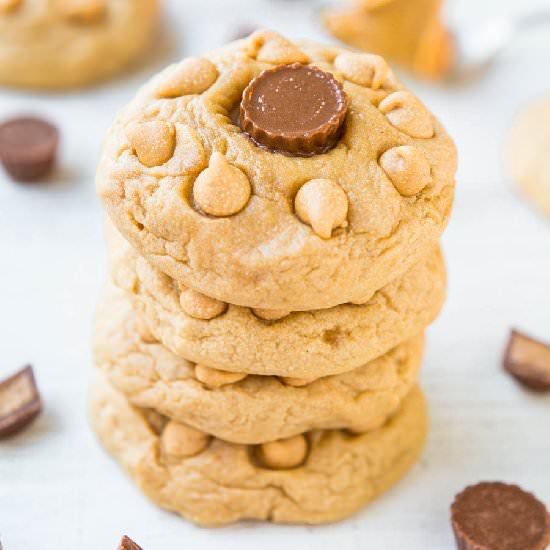 Soft & Chewy Triple PB Cookies