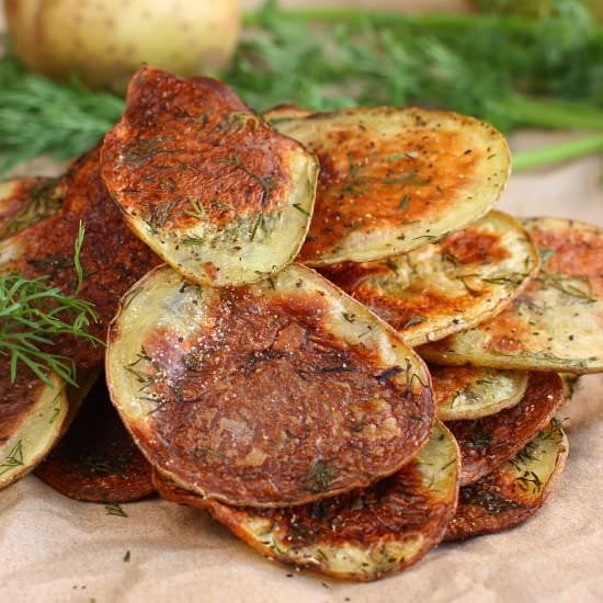 Baked Dill Potato Chips