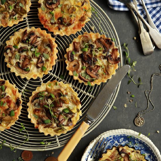 Leek and Mushroom MINI TARTS