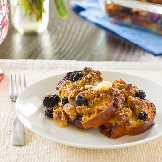 Baked Walnut Blueberry French Toast