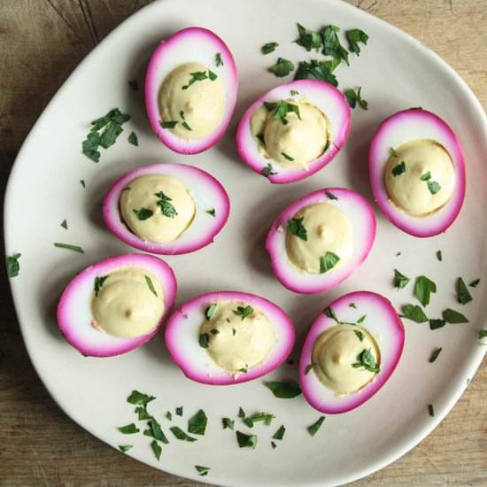 Pickled-Beet Deviled Eggs