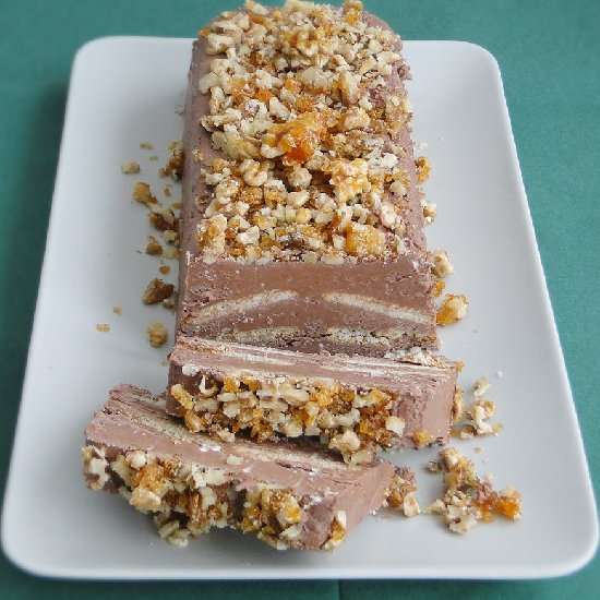 Chocolate with nuts and biscuits