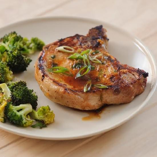 Soy-ginger pork chops