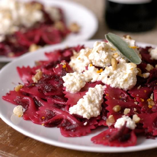 Pasta with brown butter beets