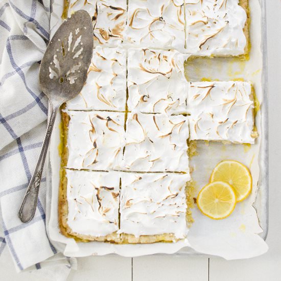 Lemon & Coconut Meringue Slab Pie
