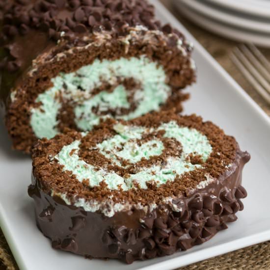 Mint Chip Cake Roll