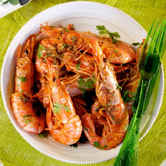 Quick and Easy Garlic-Cognac Shrimp