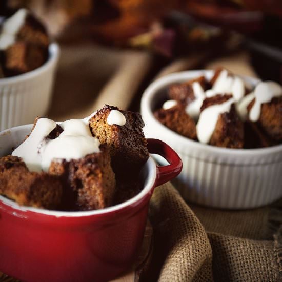 Pumpkin Bread Pudding with Cinnamon