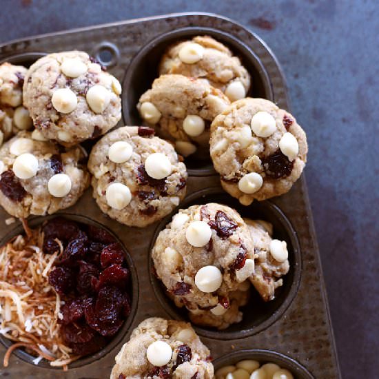 Coconut Cherry Oatmeal Choc Cookies