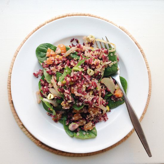 Black Rice and Quinoa with Spinach