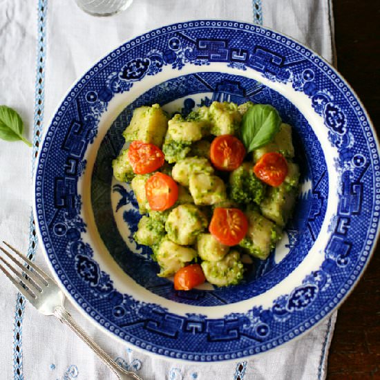 Homemade Gnocchi and Basil Pesto