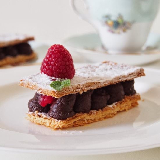 Chocolate & Raspberry Mille Feuille