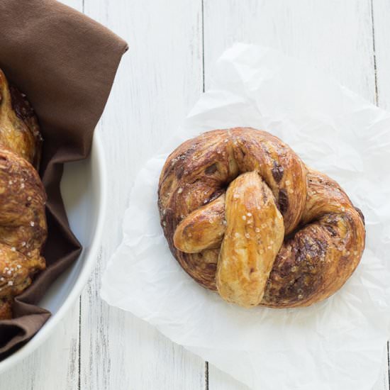 Chocolate Chip Brioche Pretzels