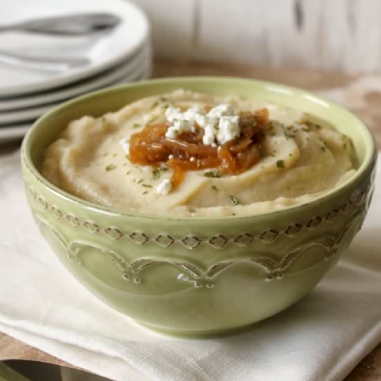 Onion & Goat Cheese Caulflower Mash