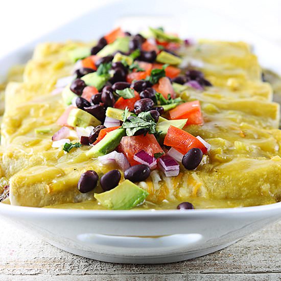 Avocado Black Bean Enchiladas