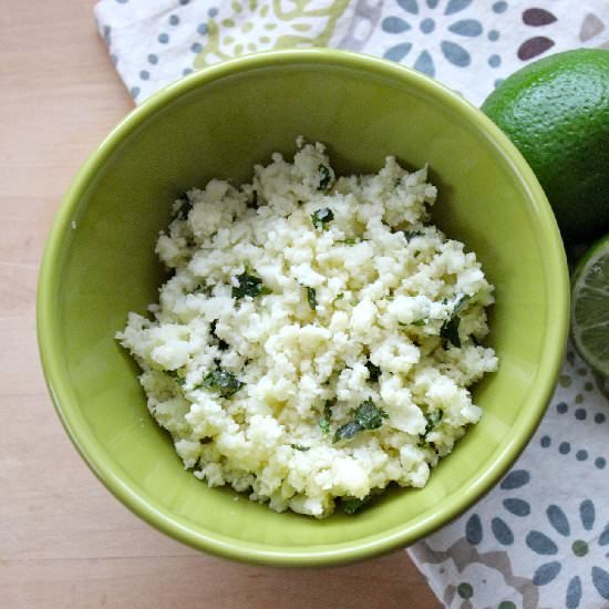 Cilantro Lime Cauliflower Rice