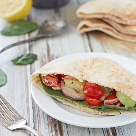 Greek Pita Pockets with Hummus