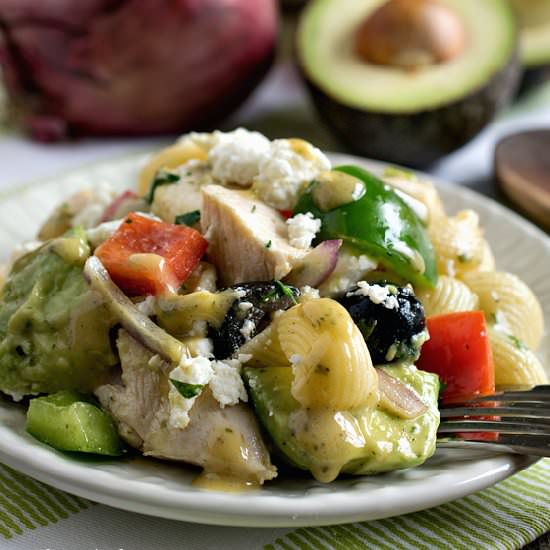Avocado Chicken Pasta Salad