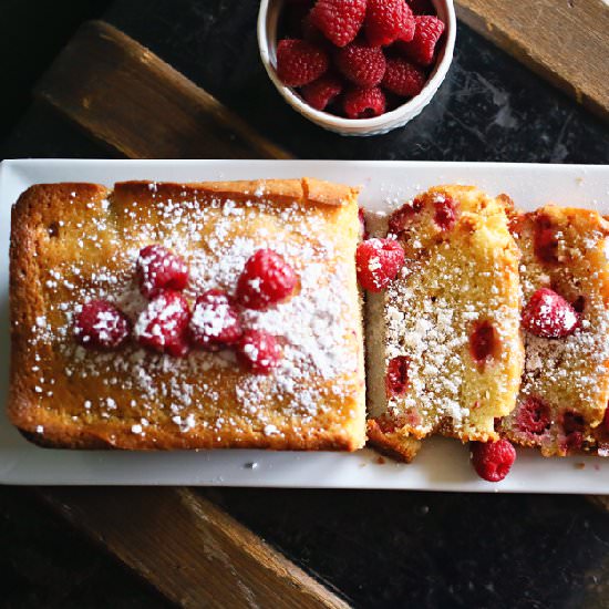 Raspberry White Chocolate Pound