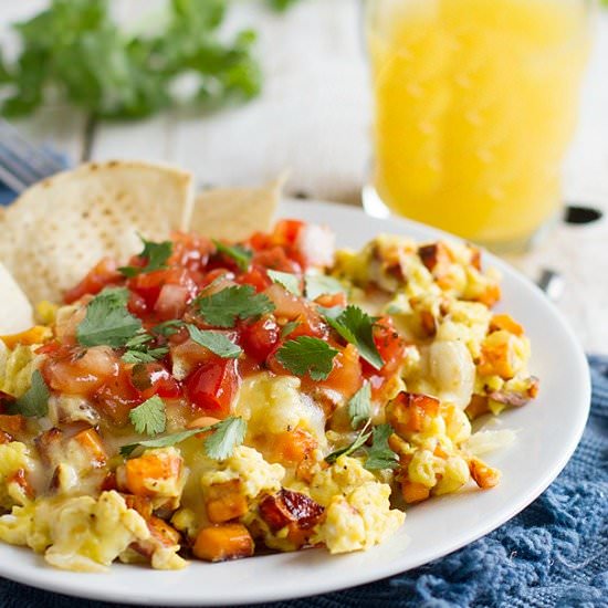 Mexican Egg & Sweet Potato Scramble