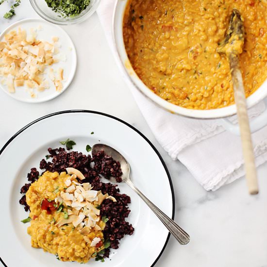 Coconut Curried Lentils