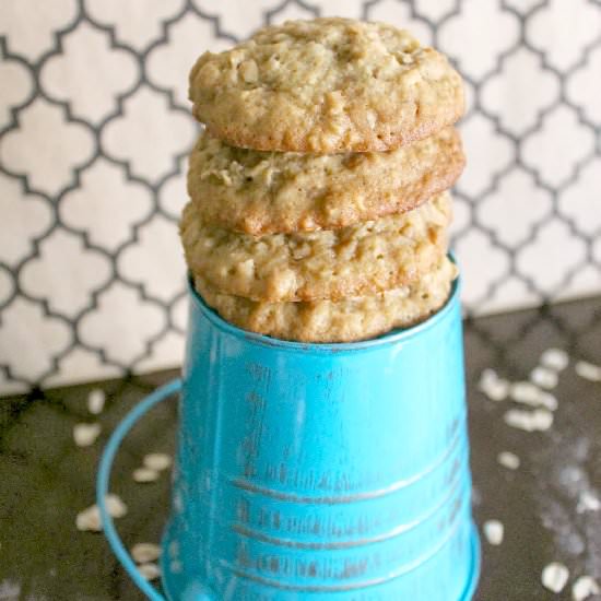 Banana Toffee Oatmeal Cookies