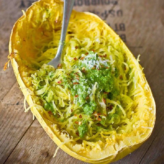 Paleo Spaghetti Squash Pesto