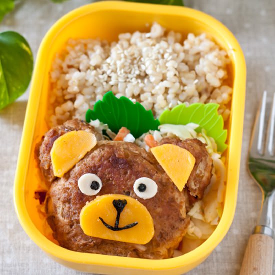 Japanese Hamburger Steak Bear Bento