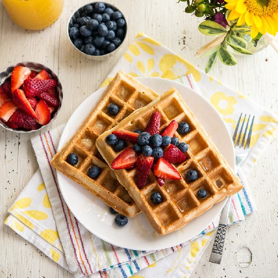 Berry Pineapple Belgian Waffles