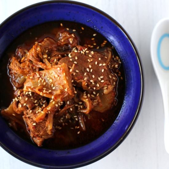Slow Cooker Kimchi Stew with Beef