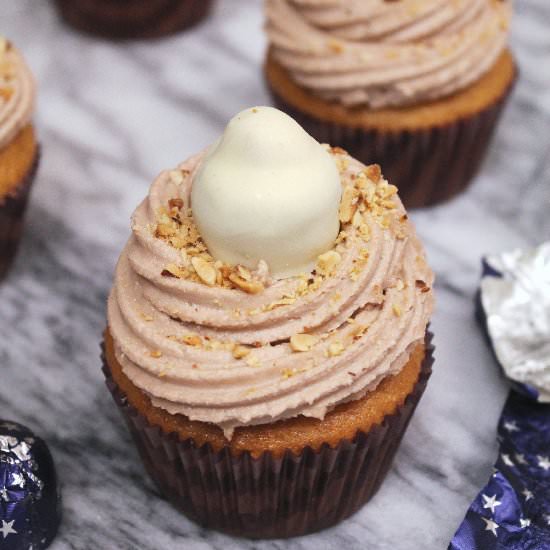 Hazelnut Baci Cupcakes