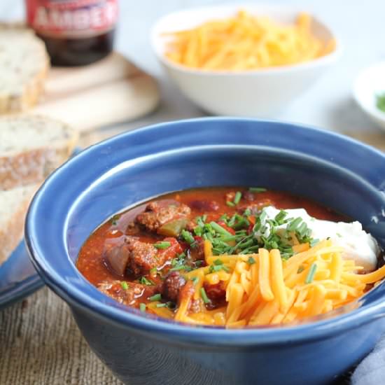 Slow Cooker Cheeseburger Chili