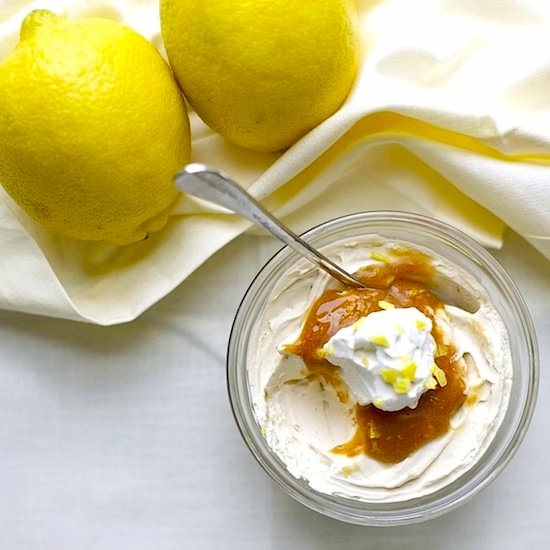 Lemon Mousse with Raspberry Coulis