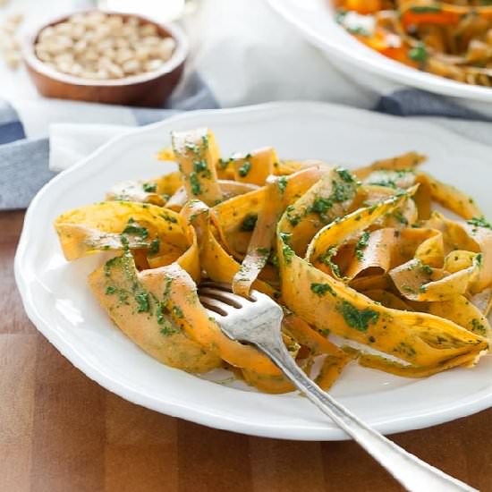 Sweet Potato Noodles with Pesto