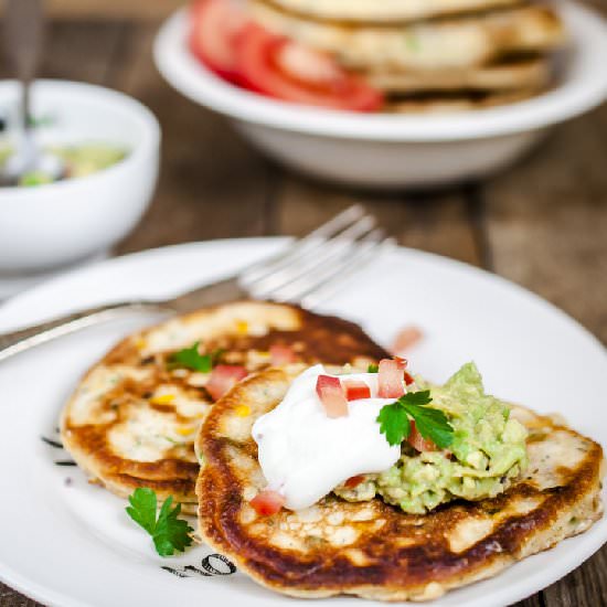 Pancakes with Avocado Cream
