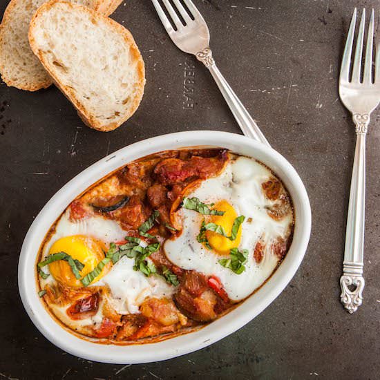 Ratatouille with Baked Eggs