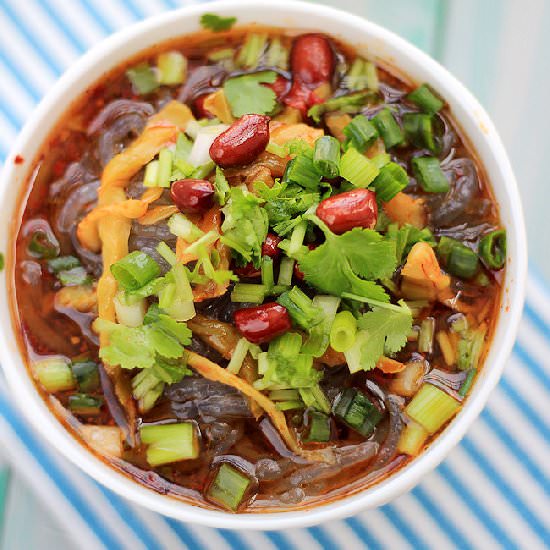 Hot and Sour Sweet Potato Noodles