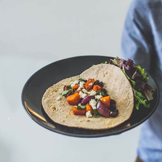 Butternut, Bean & Goat Cheese Tacos