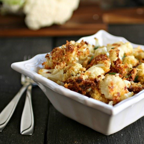 Oven Fried Cauliflower Poppers