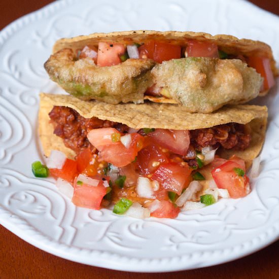 Tacos with Beer Battered Avocado