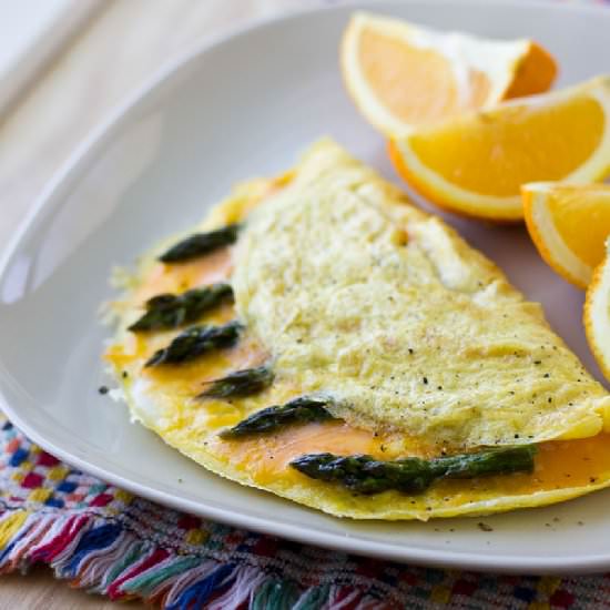 Cheddar and Asparagus Omelette