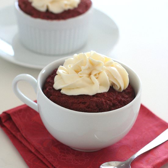 Red Velvet Mug Cakes