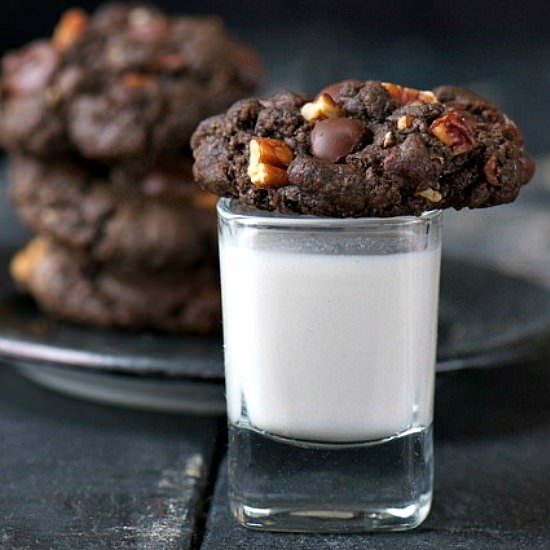 Double Chocolate Cookies w/Pecans