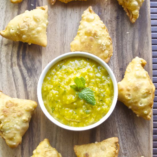 Sweet Potato Samosas Mango Chutney