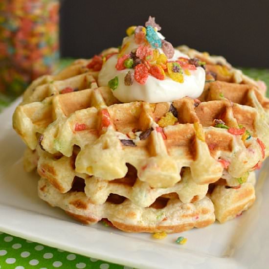 Fruity Pebble Waffles