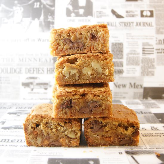 Toffee and Walnut Blondie