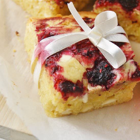 White Chocolate Raspberry Blondie